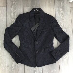 NWT Diesel Black Gold Damask Navy Black Blazer 38(Small)
